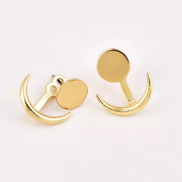 RESTOCK 🌜🌛Moon Crescent Earrings Ear Cuff Modern - Picture 4 of 7